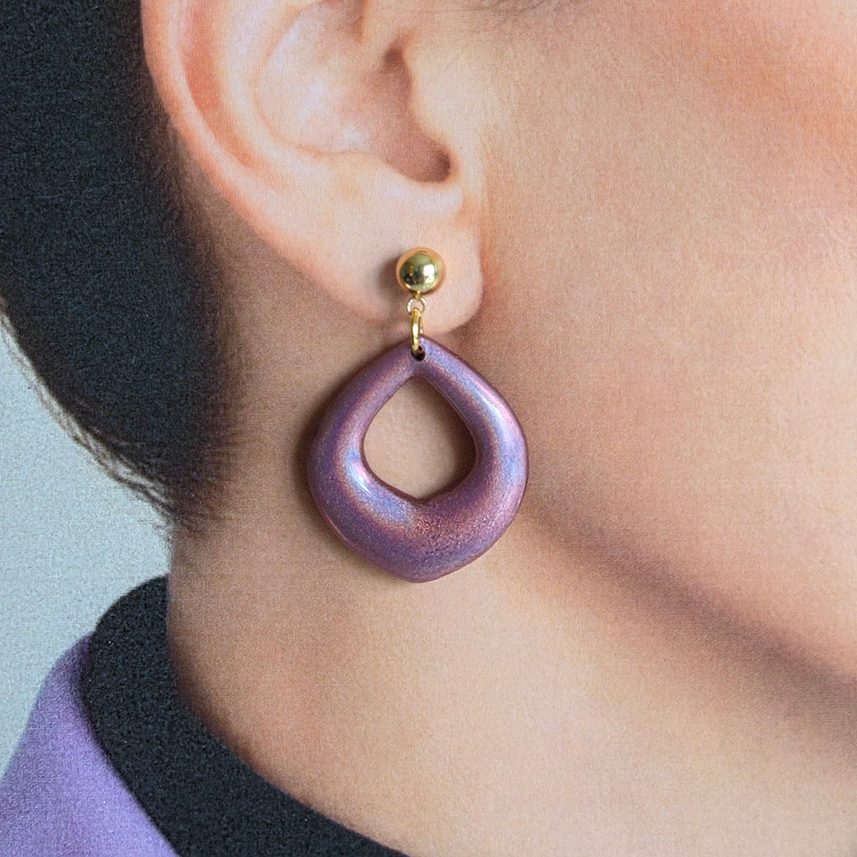 Statement Oorbellen – Rose Chrome
