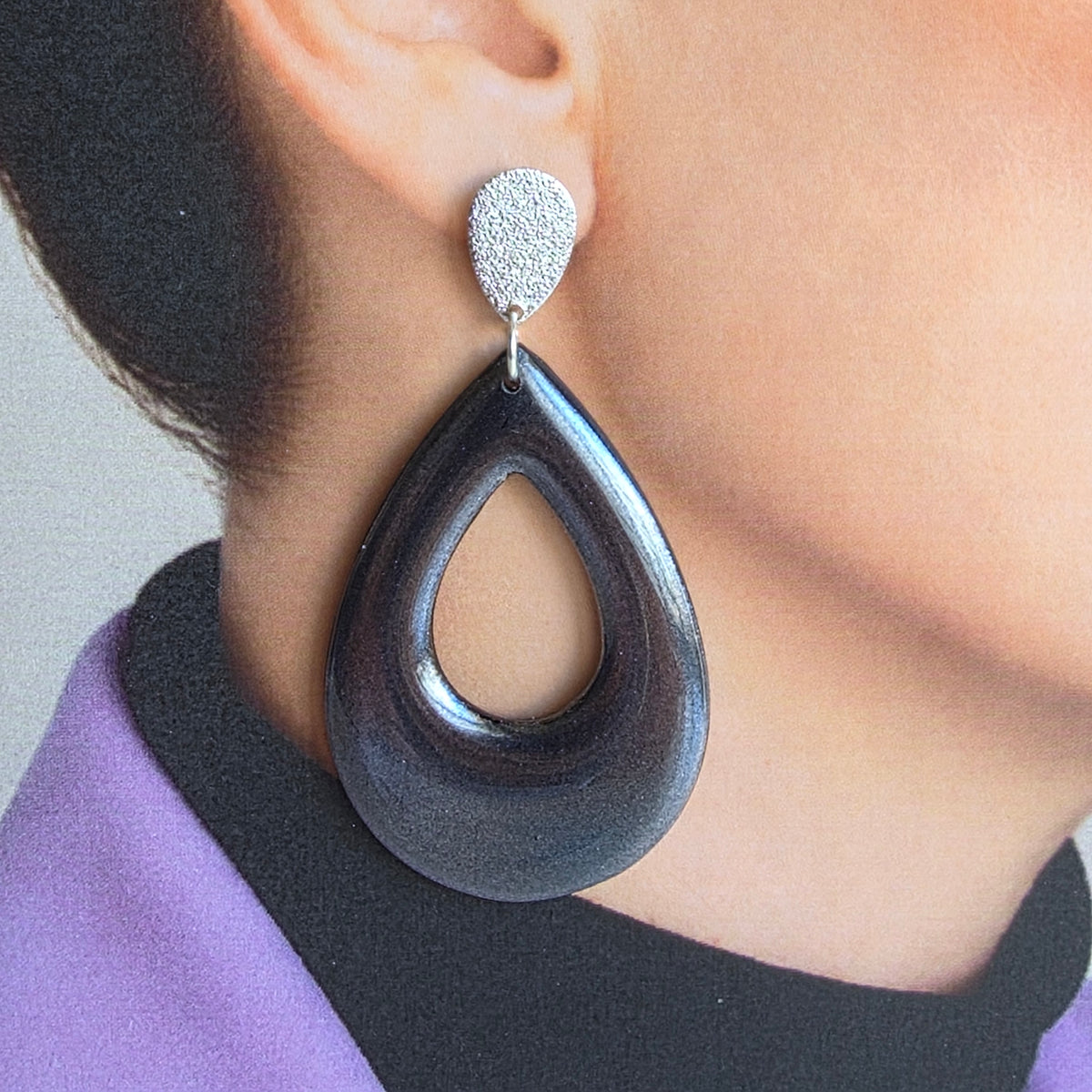 Statement Oorbellen  Midnight Chrome