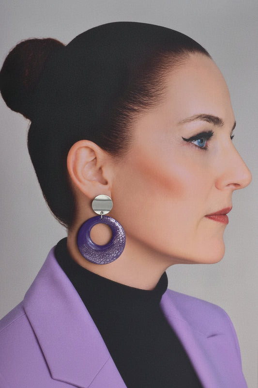 Statement Oorbellen – Purple Eclipse