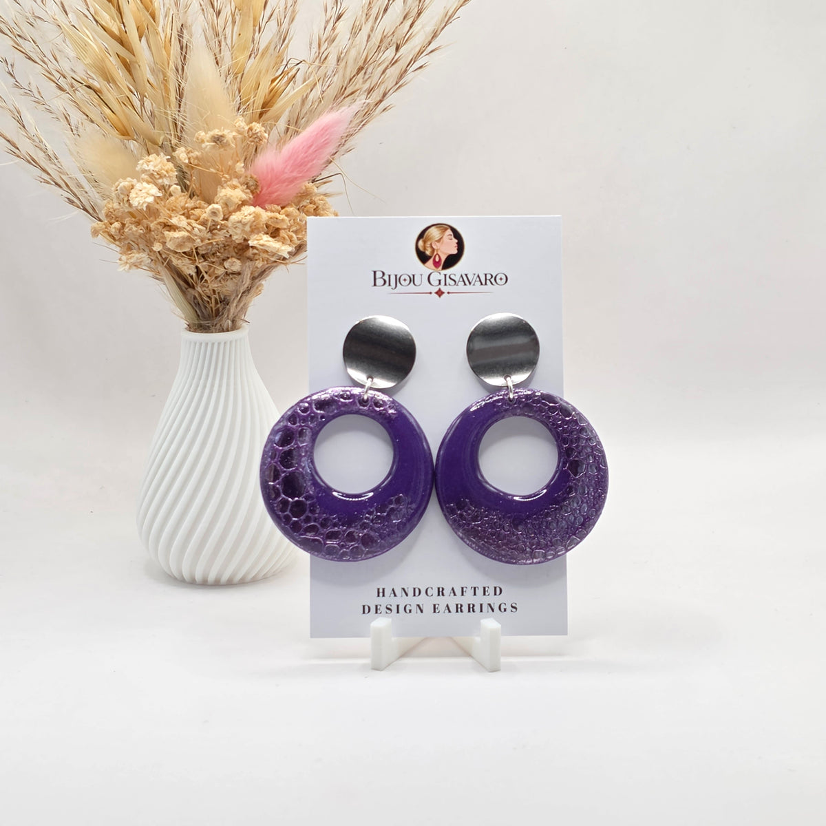 Statement Oorbellen – Purple Eclipse