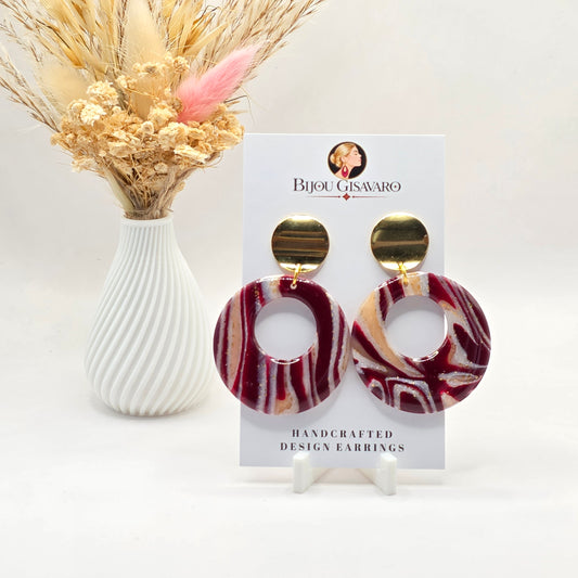 Statement Oorbellen  Burgundy Luxe
