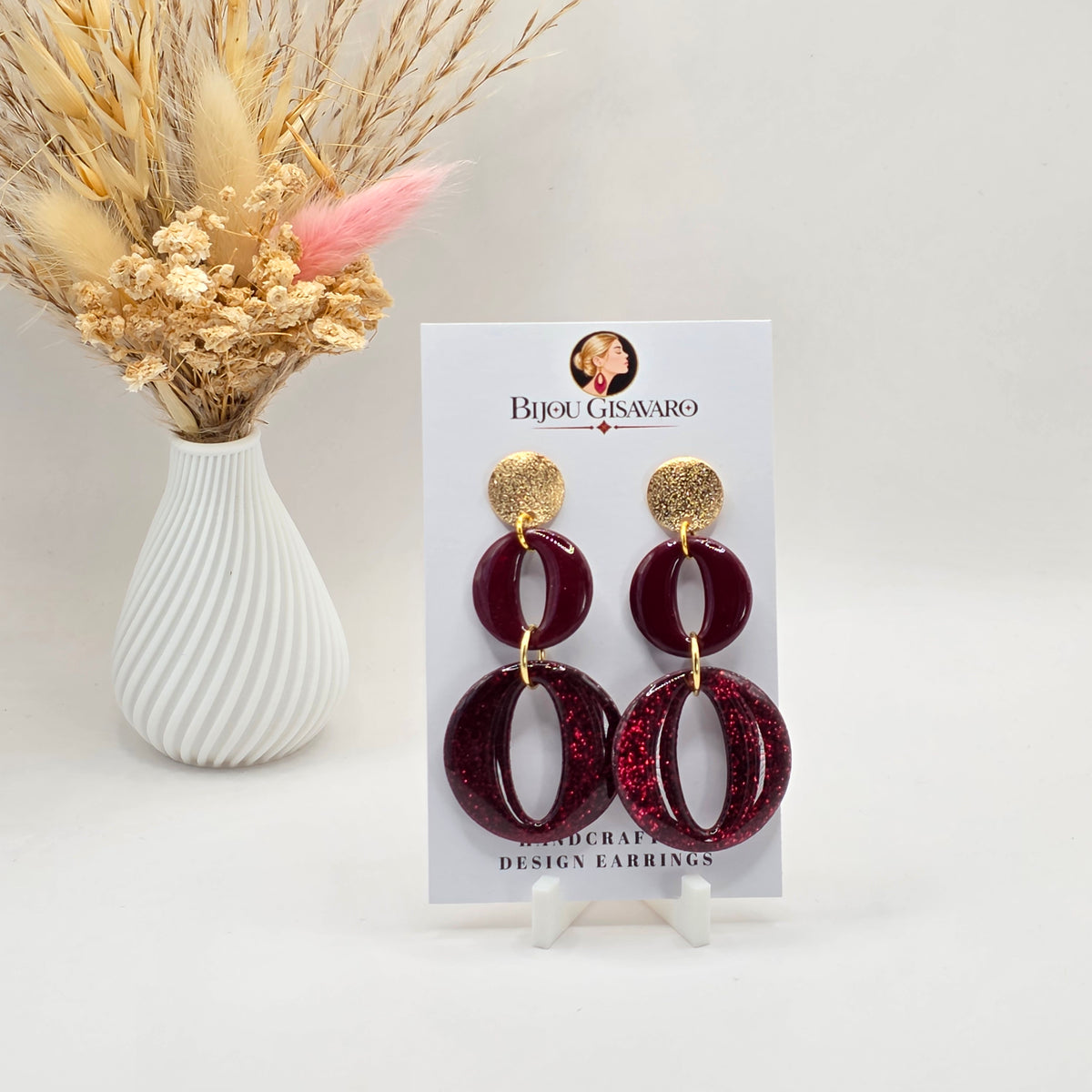 Statement Oorbellen Bordeaux Luxe