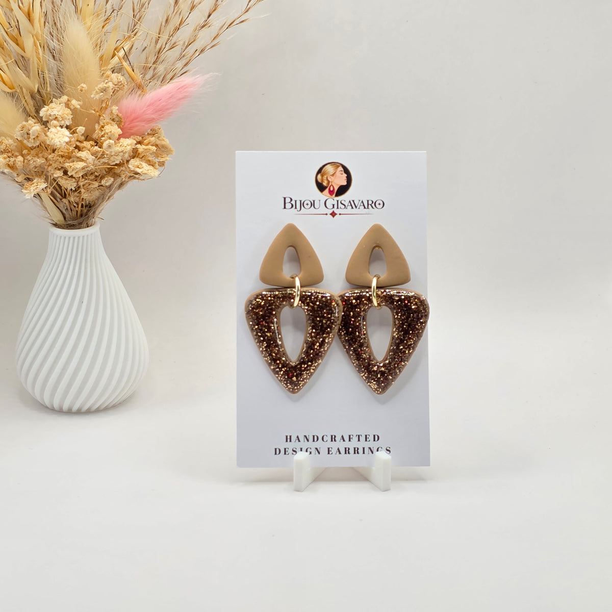 Statement Oorbellen Champagne Stardust