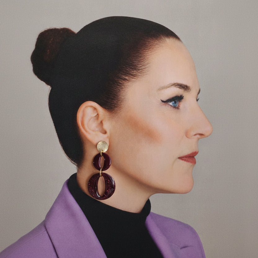 Statement Oorbellen Bordeaux Luxe