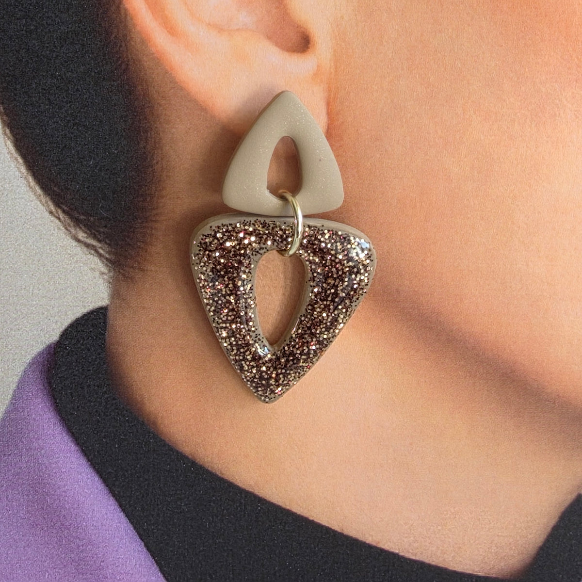 Statement Oorbellen Champagne Stardust