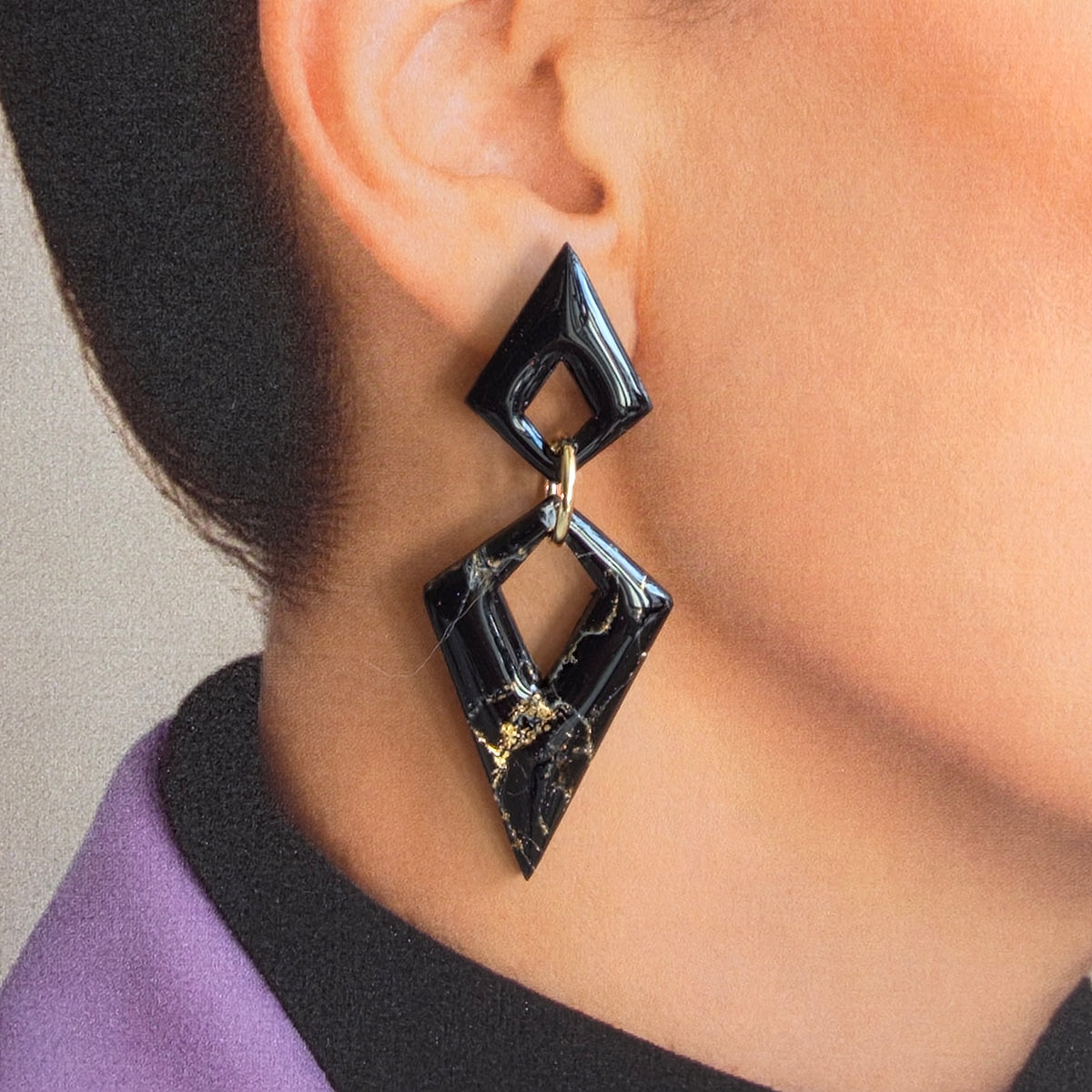 Statement Oorbellen Golden Noir