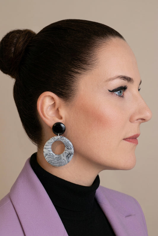 Statement Oorbellen Moonstone Noir