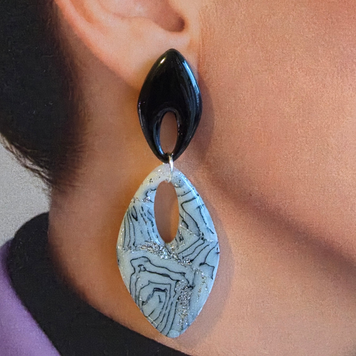 Statement Oorbellen Marble Mist