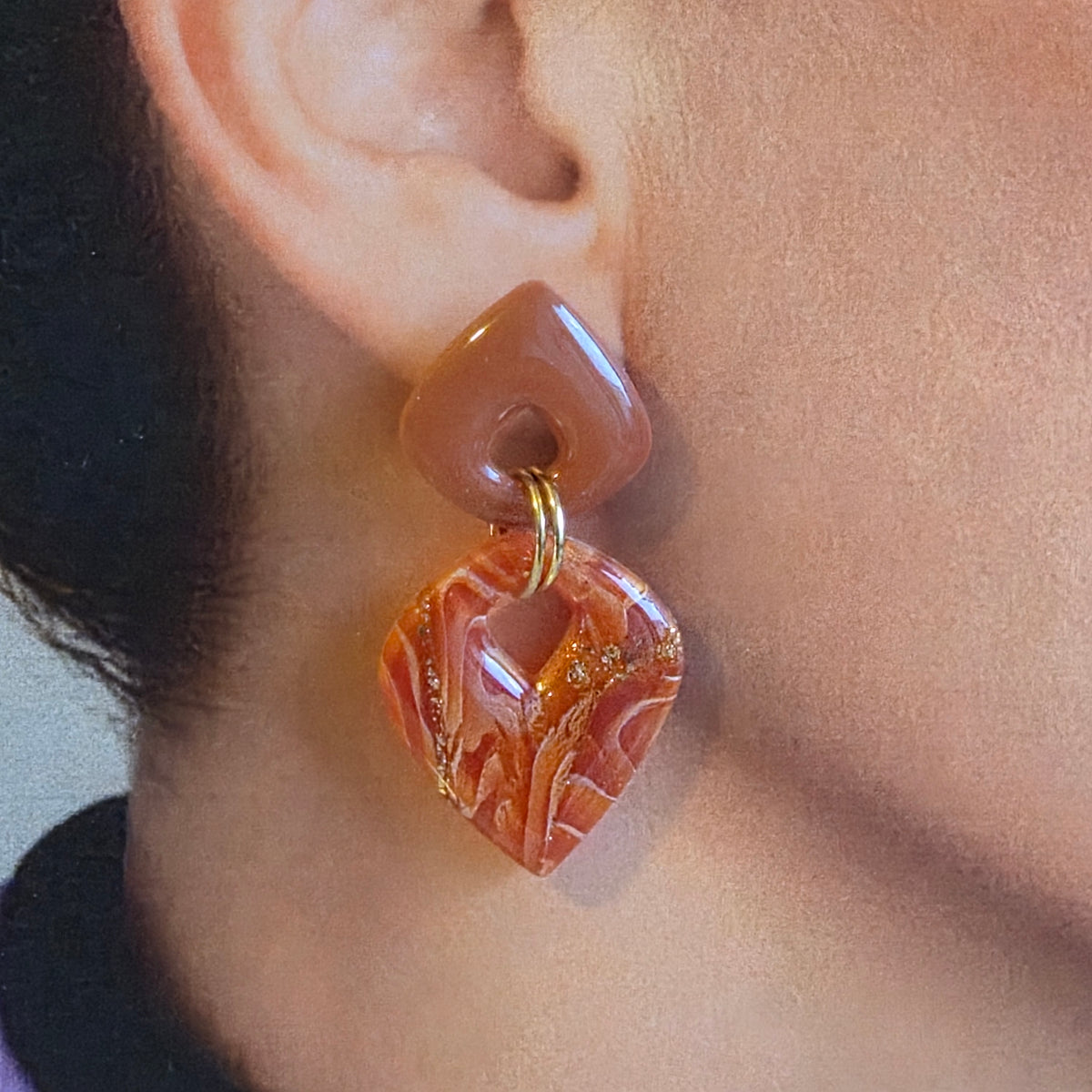 Statement Oorbellen Apricot Dream