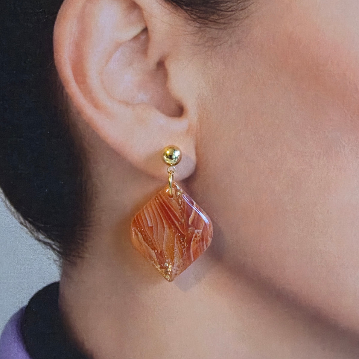 Statement Oorbellen Sunset Marble