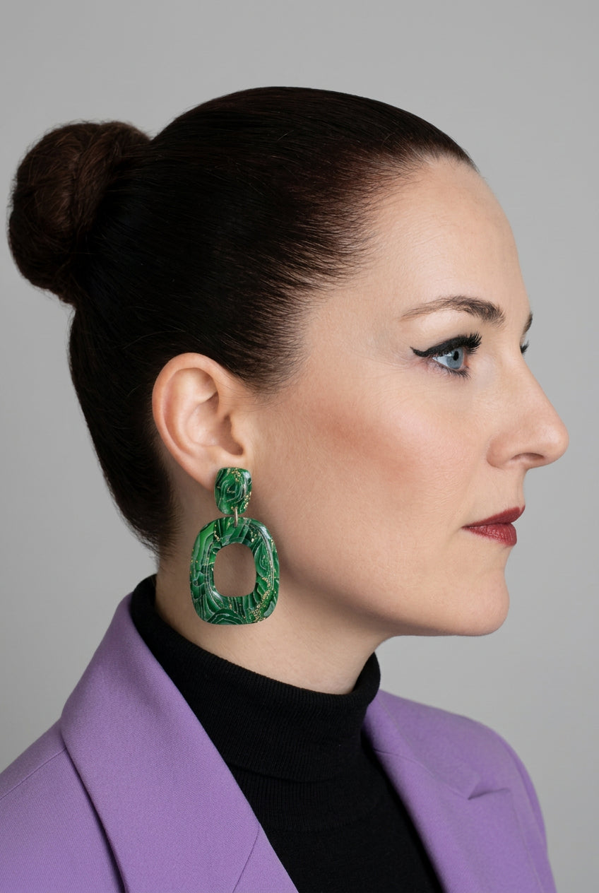 Statement Oorbellen Emerald Flow