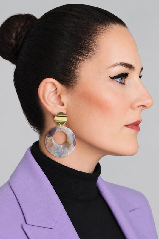 Statement Oorbellen Aura Amethyst