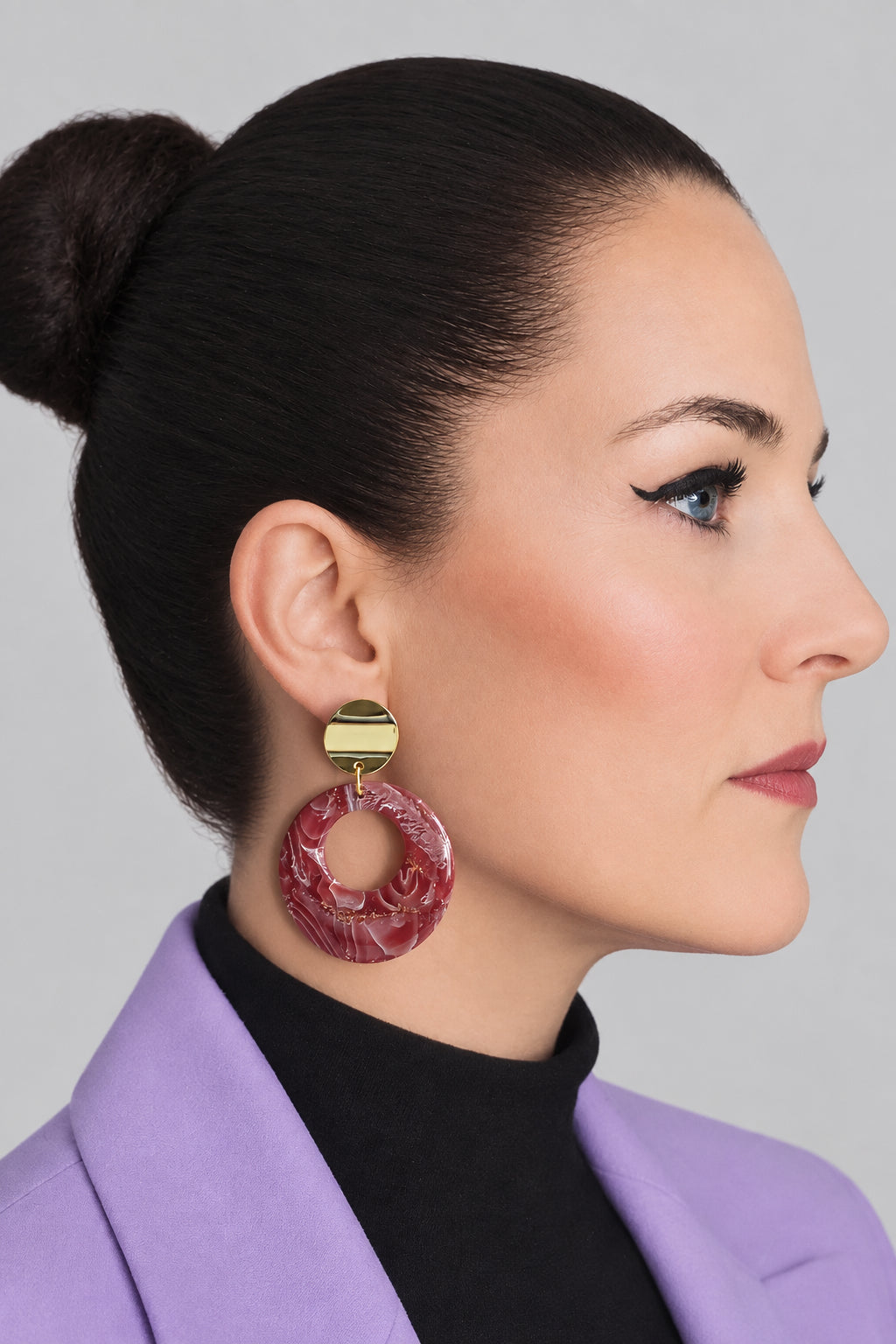 Statement Oorbellen Rose Marble Gold