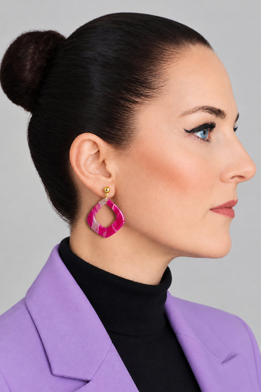Statement Oorbellen Pink Gold Twist