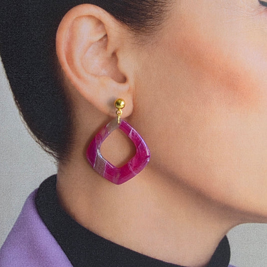 Statement Oorbellen Pink Gold Twist