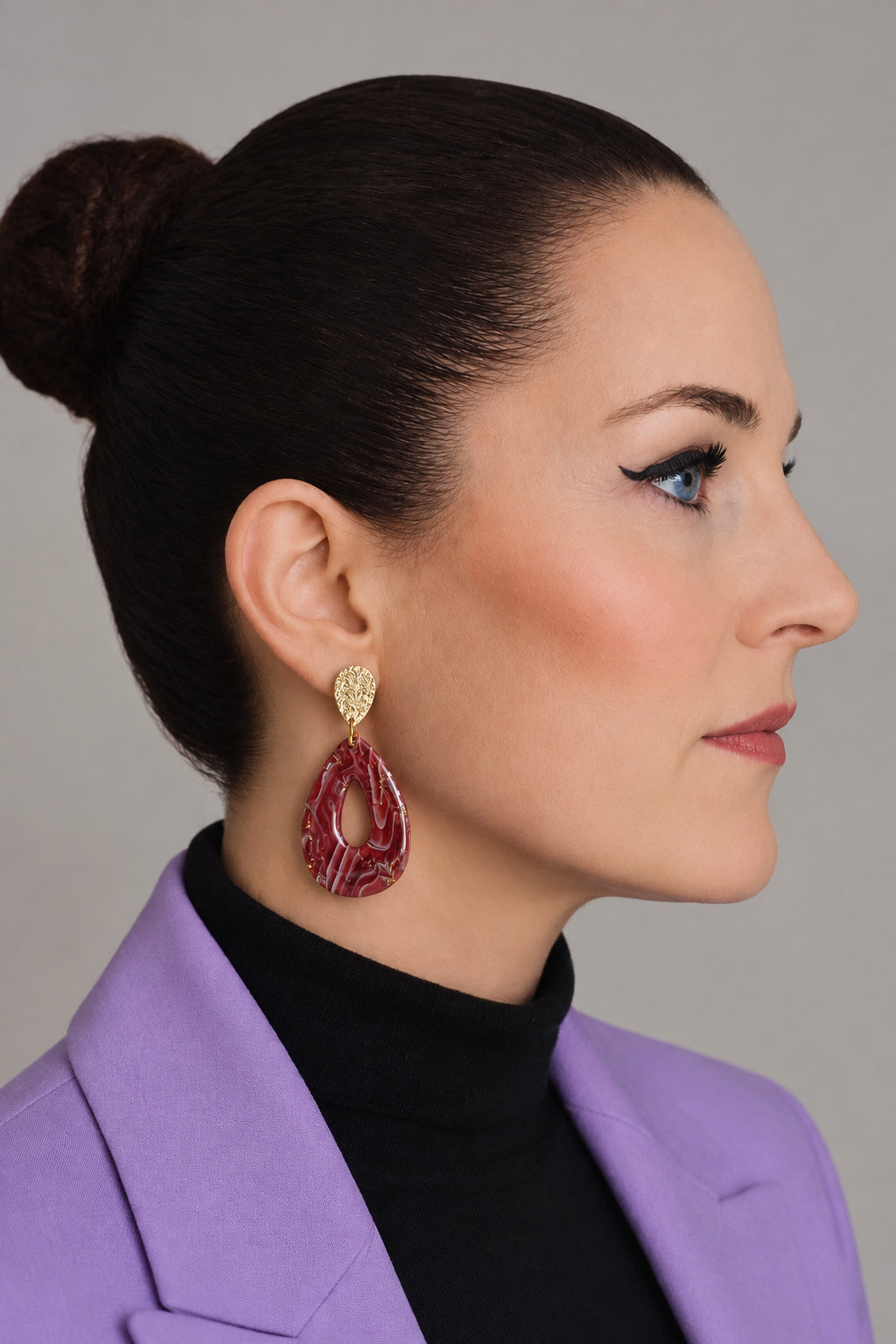 Statement Oorbellen Rose Marble Gold