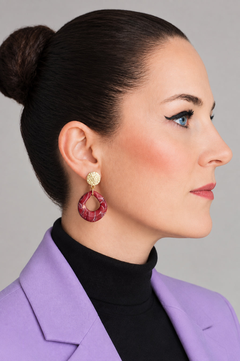 Statement Oorbellen Rose Marble Gold