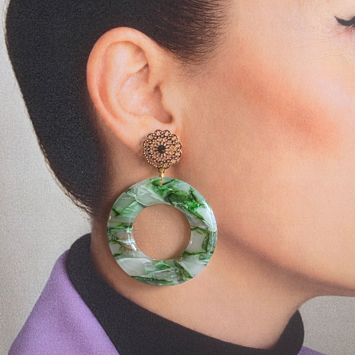 Statement Oorbellen Flora Verde