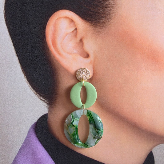 Statement Oorbellen Duo Verde