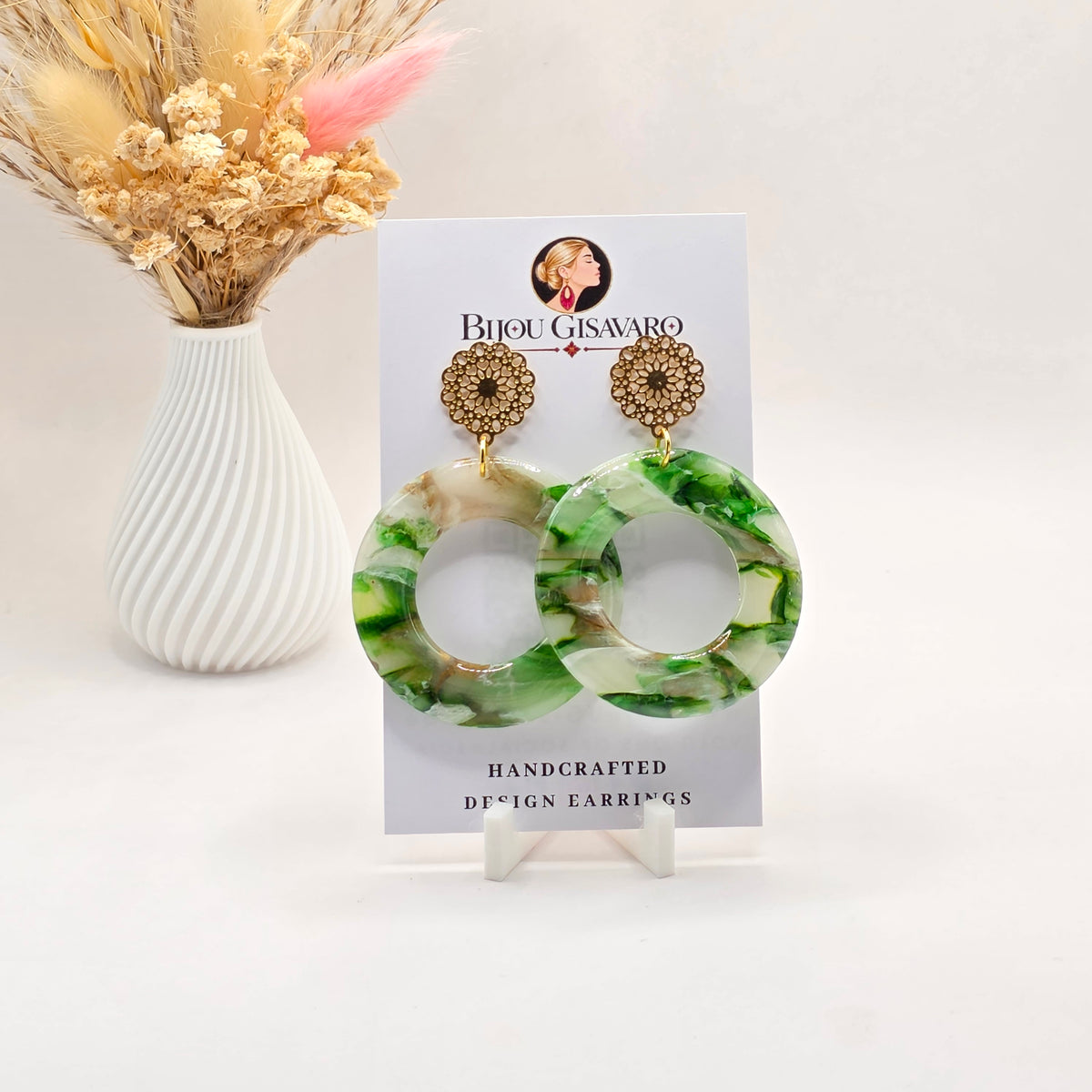 Statement Oorbellen Flora Verde