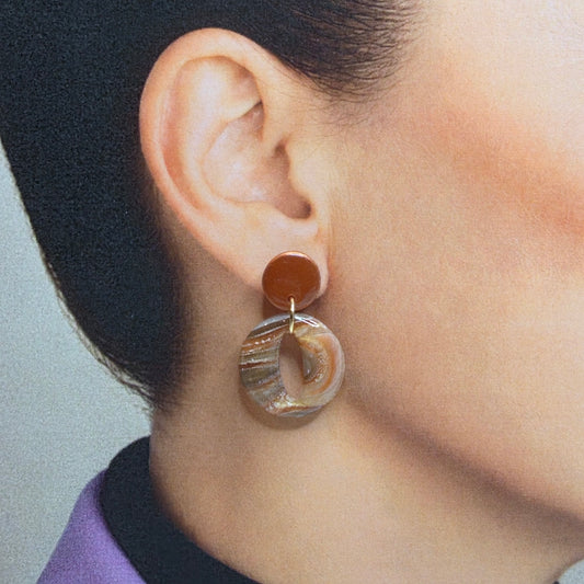 Statement Oorbellen Amber Mosaic