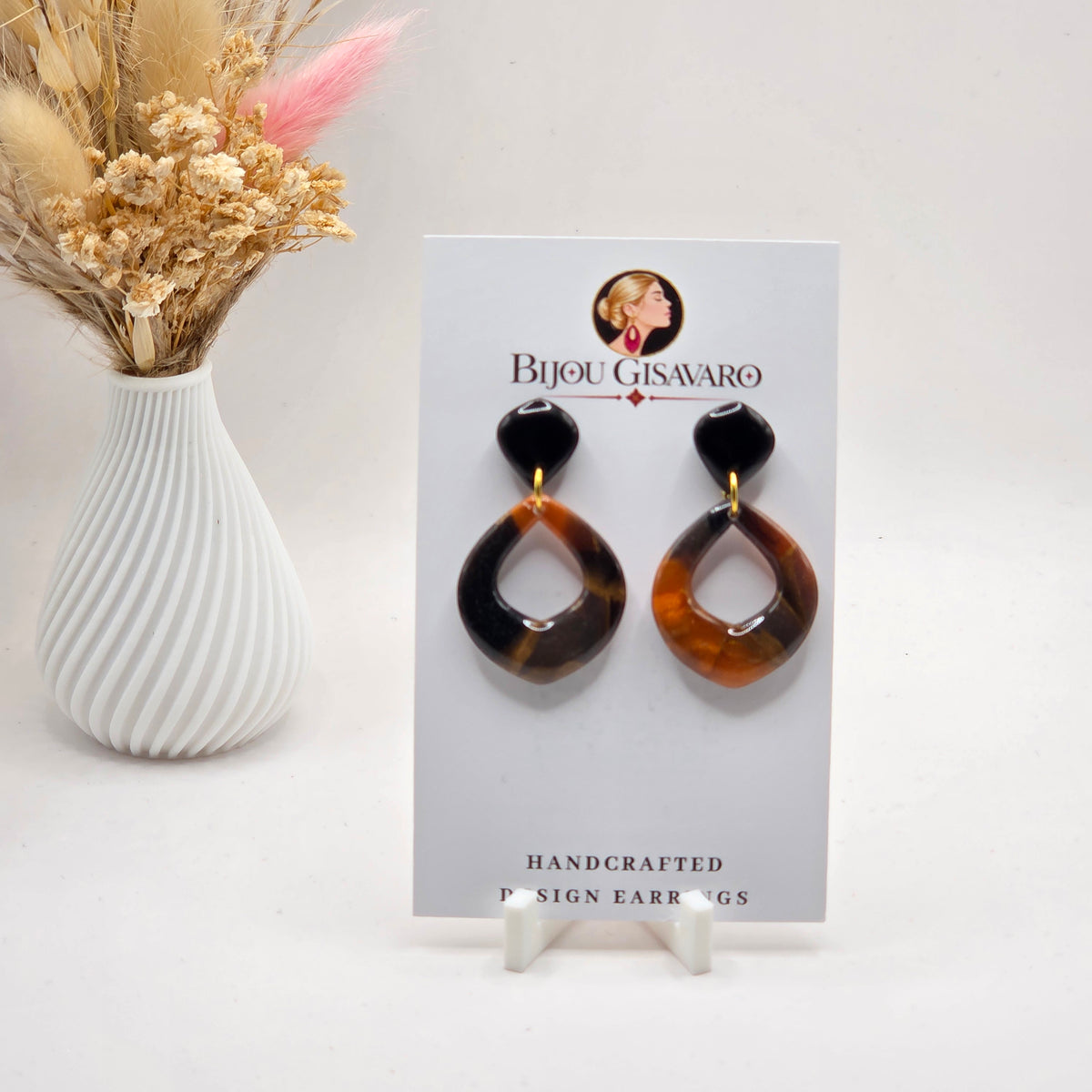 Statement Oorbellen Amber Noir