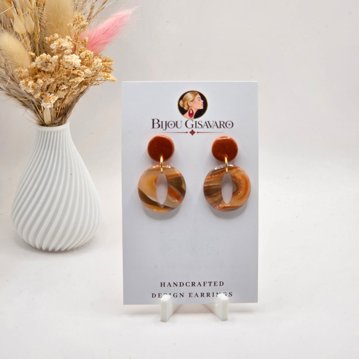 Statement Oorbellen Amber Mosaic