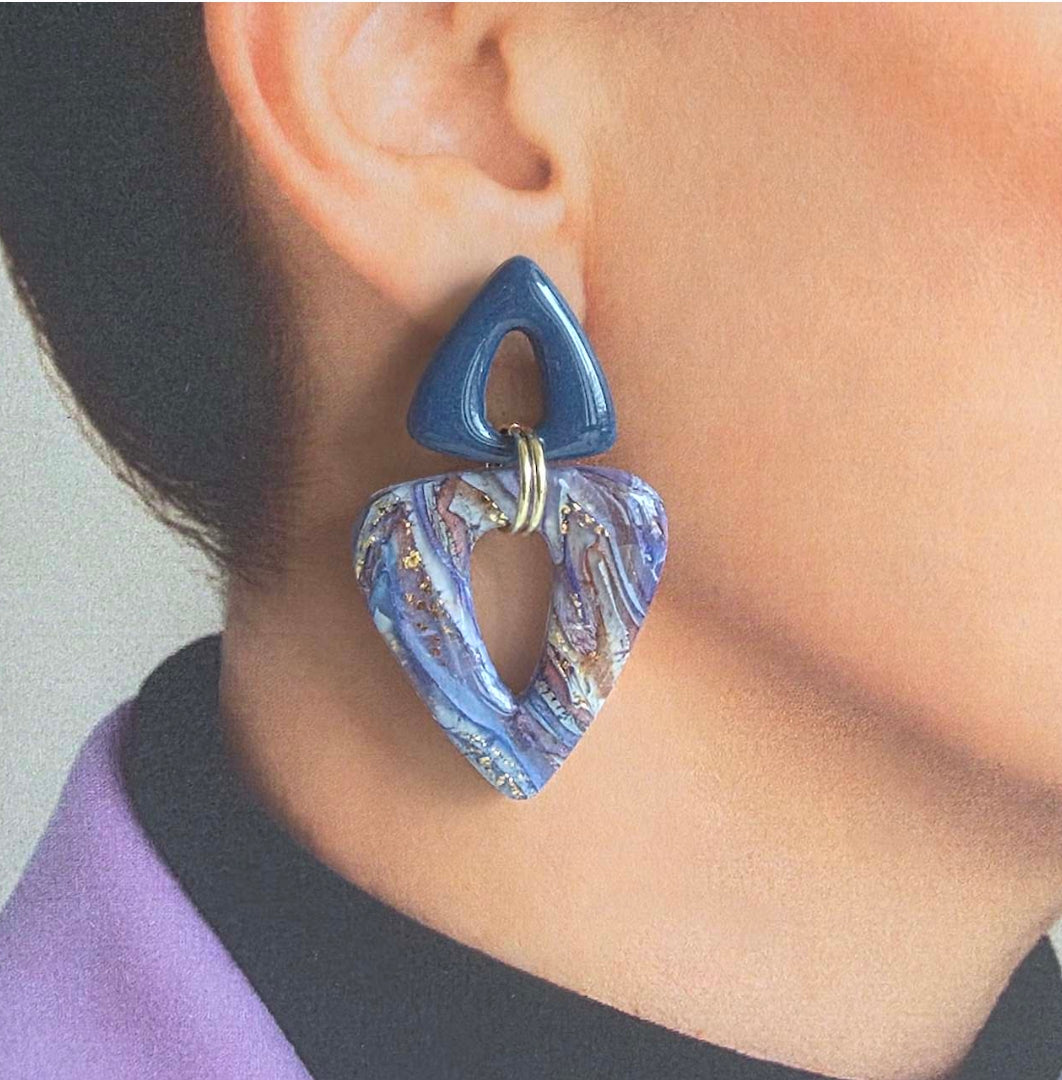 statement oorbellen Sapphire Amethyst