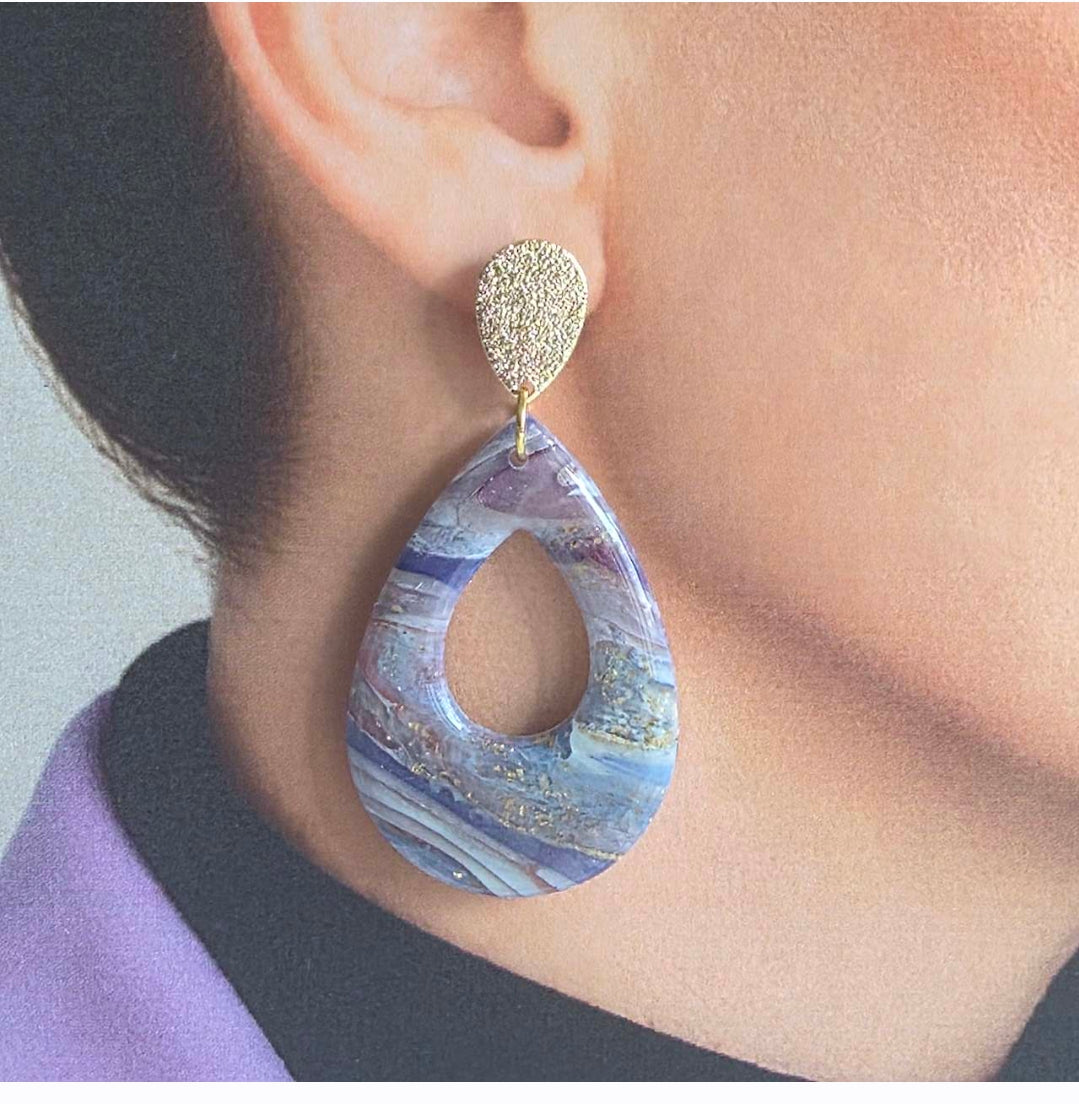 Statement oorbellen Lavender Gold