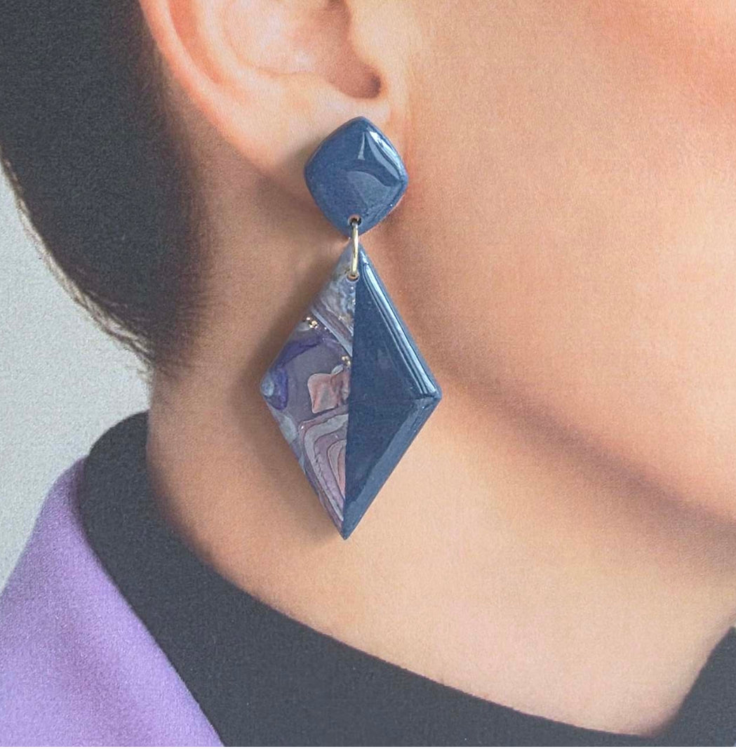 Statement oorbellen Midnight Violet