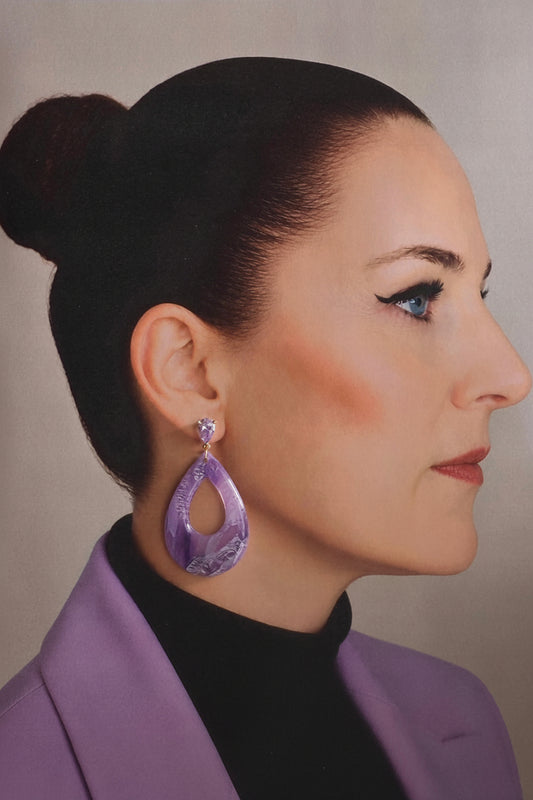 Statement Oorbellen Amethyst Grace