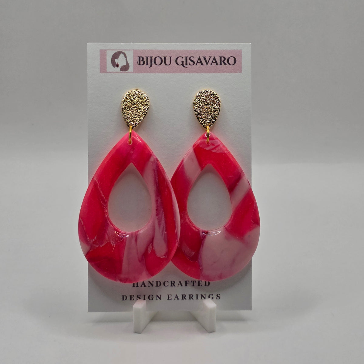 Statement Oorbellen Fuchsia Pearl