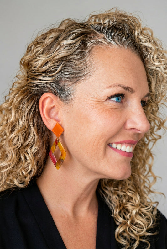 Statement Oorbellen Amber Diamond