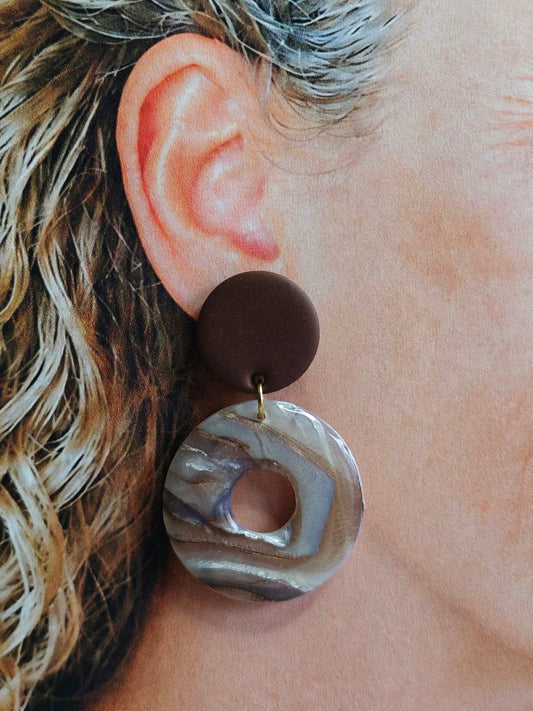 Statement Oorbellen Cappuccino  – Bruin & Beige