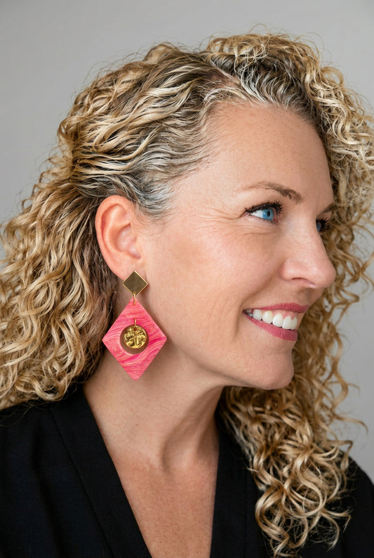 Statement Oorbellen Rosalia – Roze