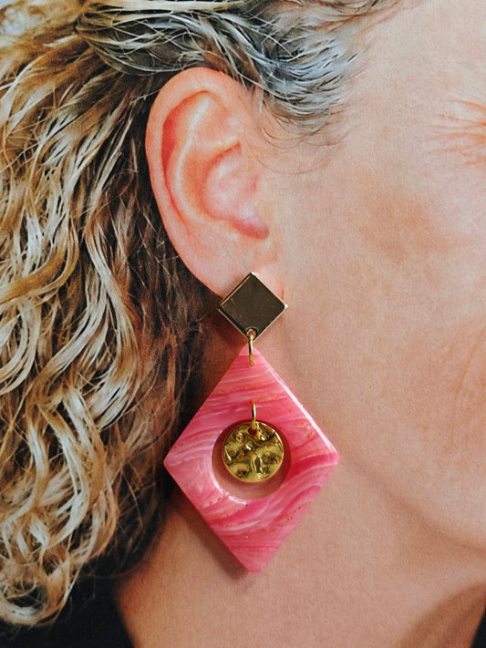 Statement Oorbellen Rosalia – Roze
