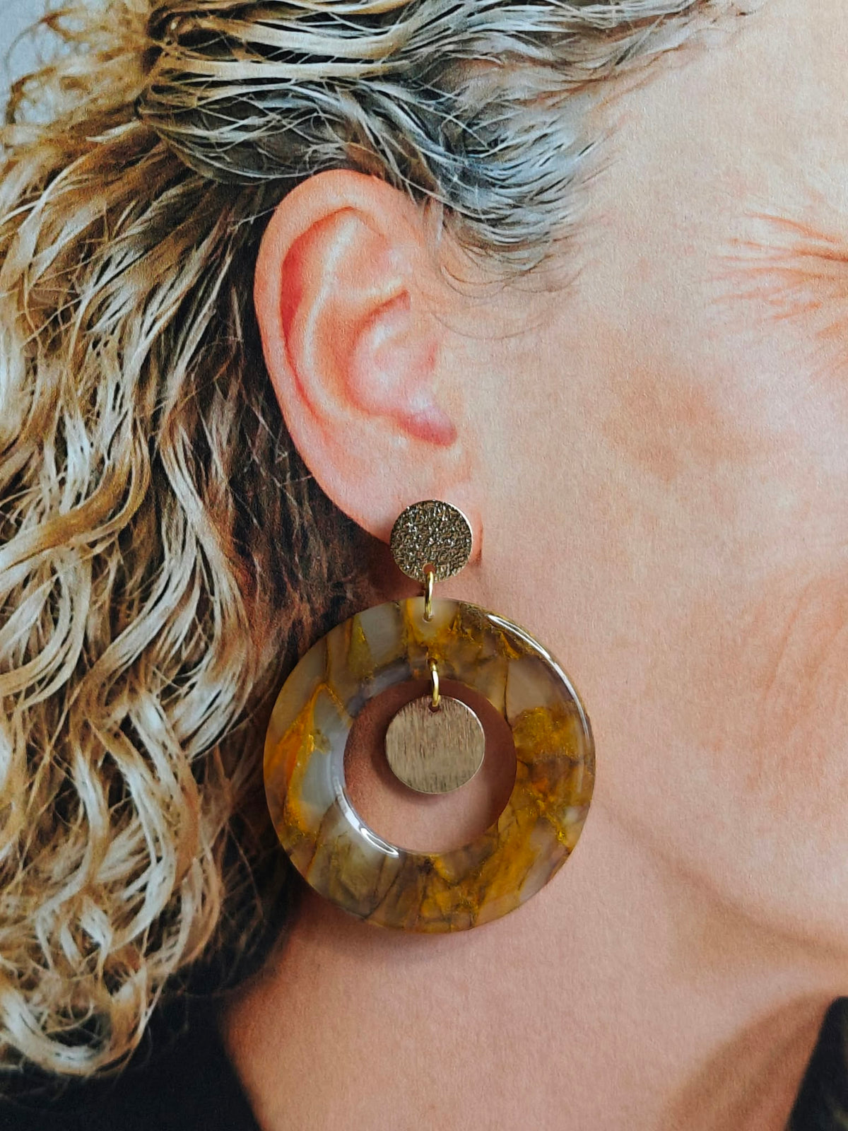 Statement Oorbellen Amber – Bruin