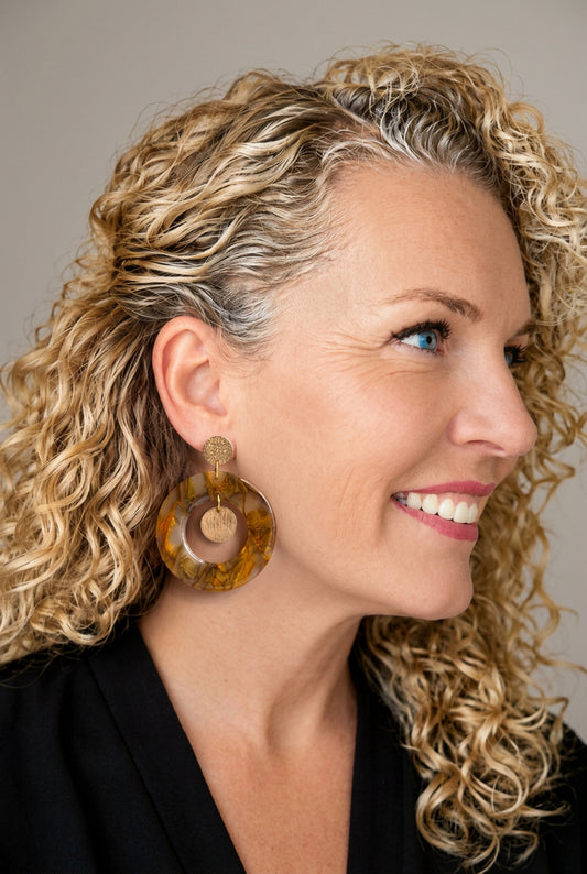 Statement Oorbellen Amber – Bruin