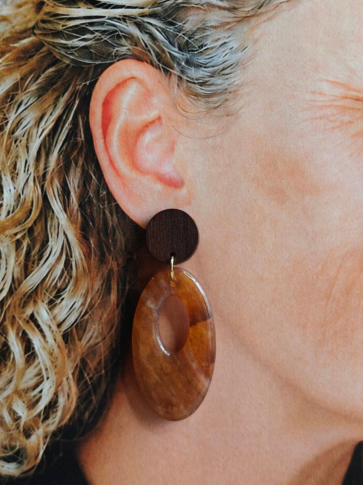 Statement Oorbellen Toffee – Bruin