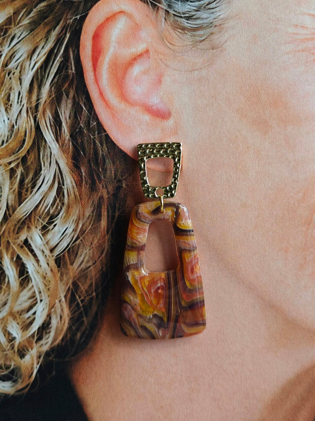 Statement Oorbellen Sienna – Bruin