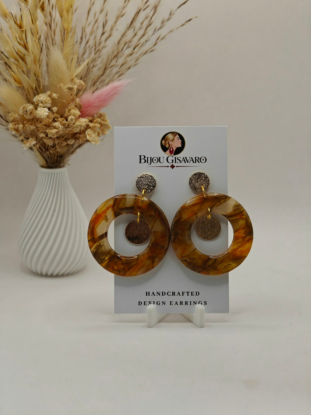 Statement Oorbellen Amber – Bruin