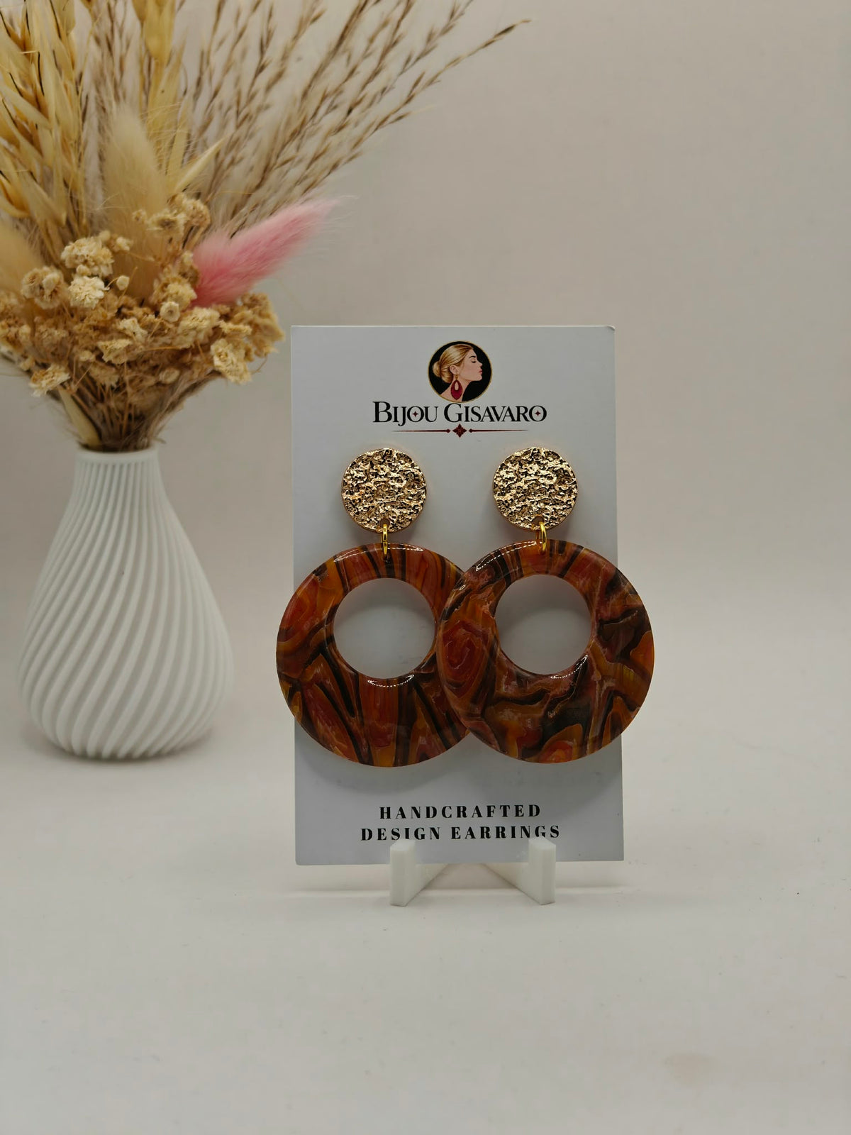 Statement Oorbellen  Savanna – Bruin