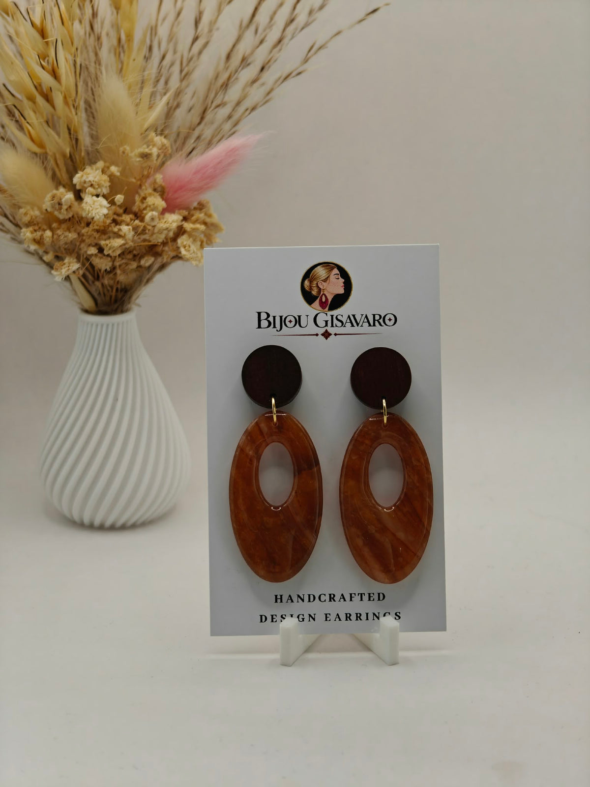 Statement Oorbellen Toffee – Bruin
