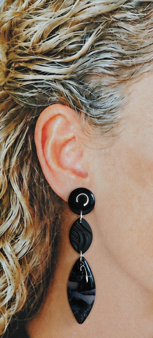 Statement Oorbellen Midnight Flow – Zwart