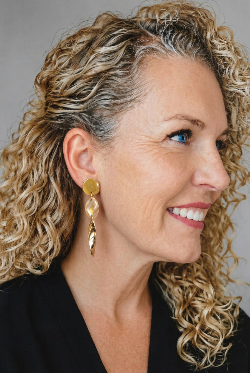 Statement Oorbellen Aurélie – Goud & Crème