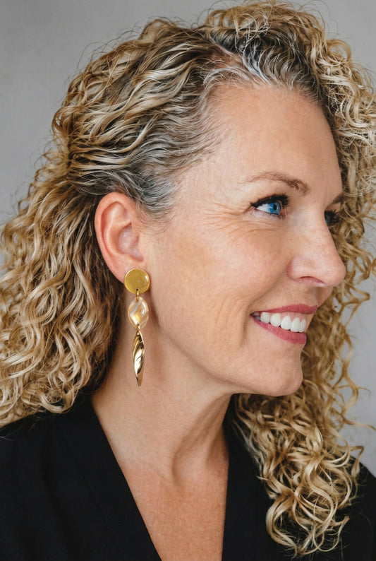 Statement Oorbellen Aurélie – Goud & Crème