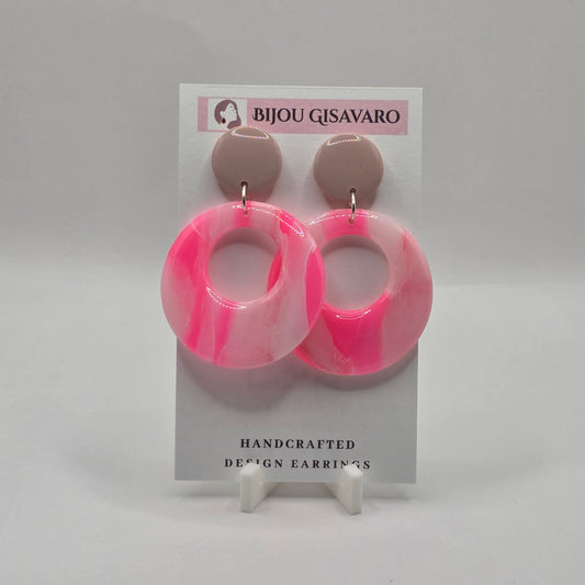 Statement Oorbellen Rosé Marble Glow