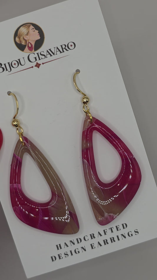 Statement Oorbellen Pink Gold Drop