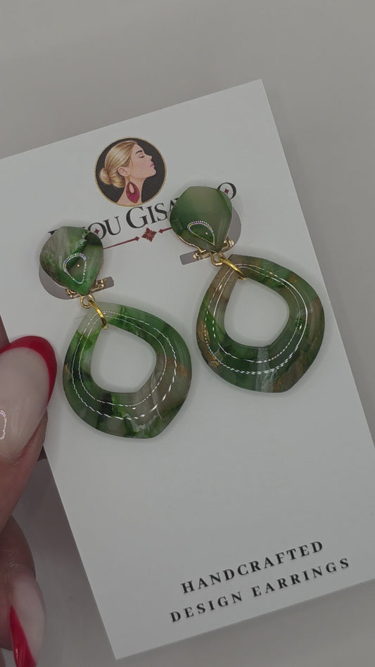 Statement Oorbellen Goccia Verde