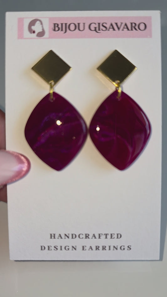 Statement Oorbellen Burgundy Charm